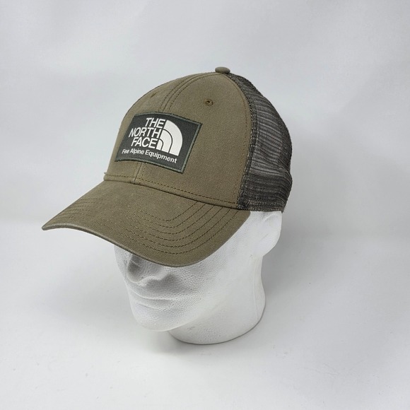 North Face Hat Cap Snapback Green Mesh Trucker Patch Fine Alpine Equipment Men's - Picture 1 of 8